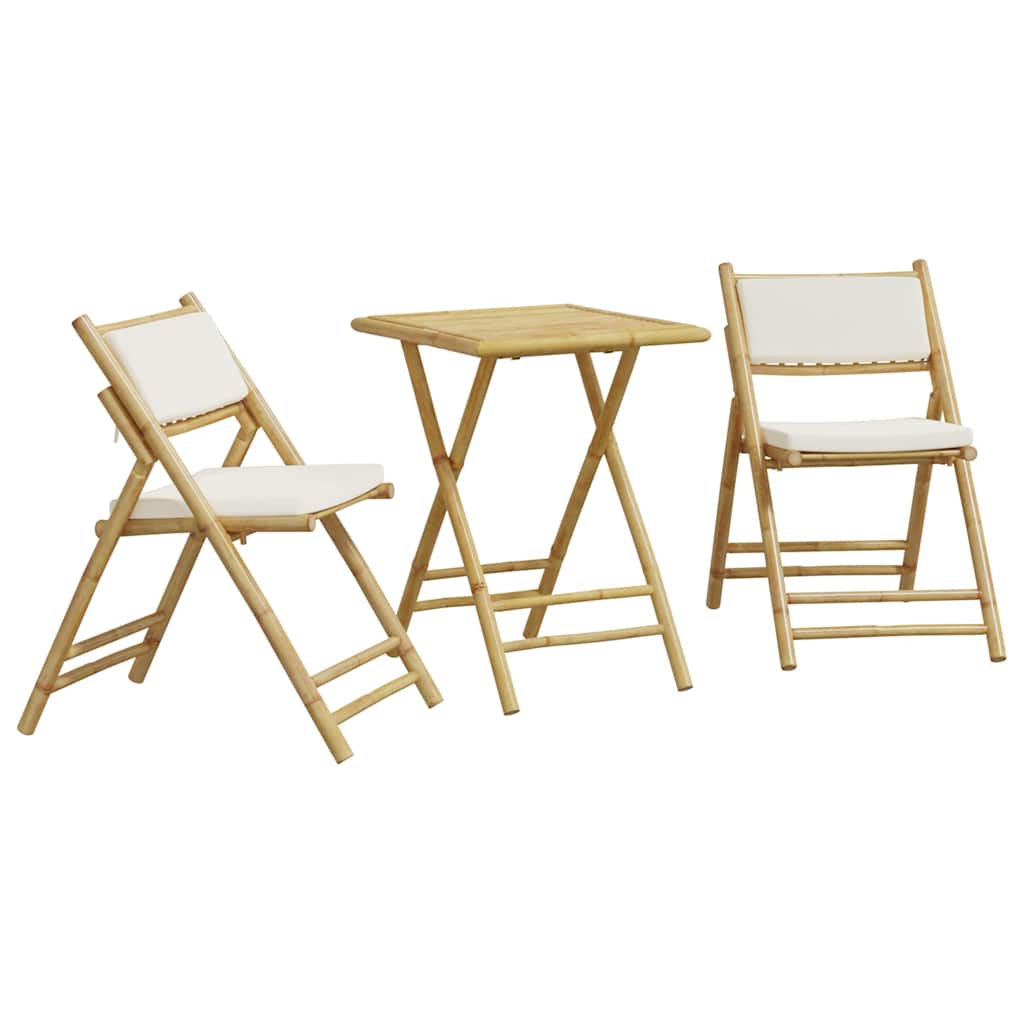 Ensemble de bistro blanc crème bambou