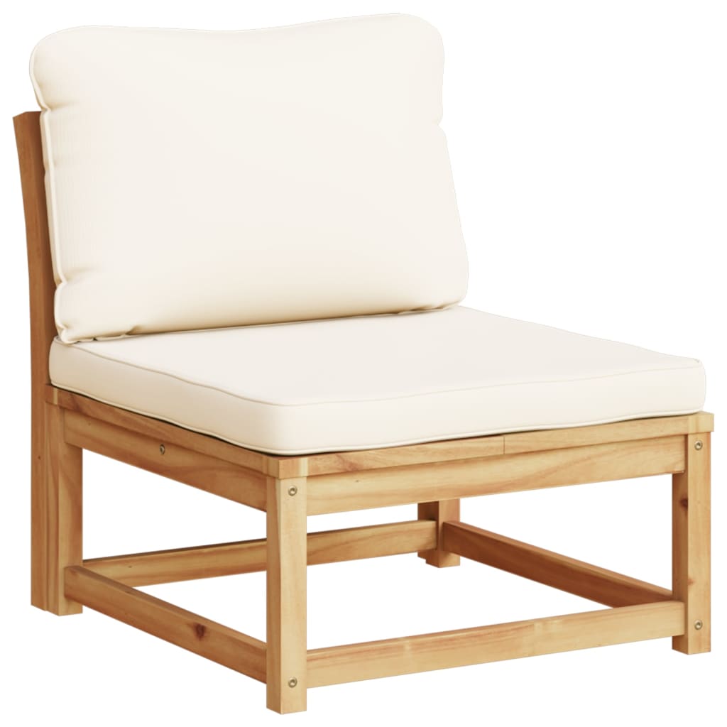 Salon de jardin 4 pcs avec coussins et Bois d'acacia tropical