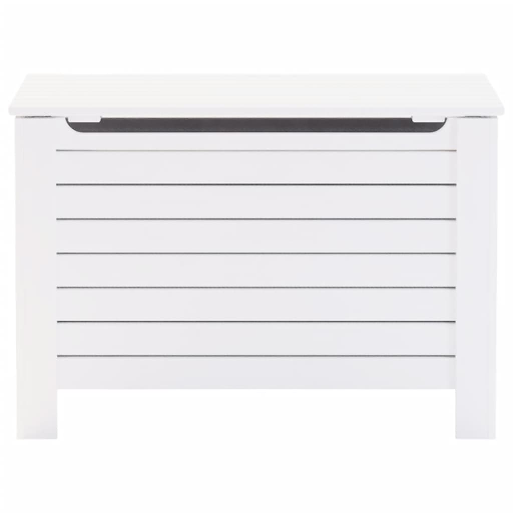 Boîte de rangement blanc en bois massif de pin