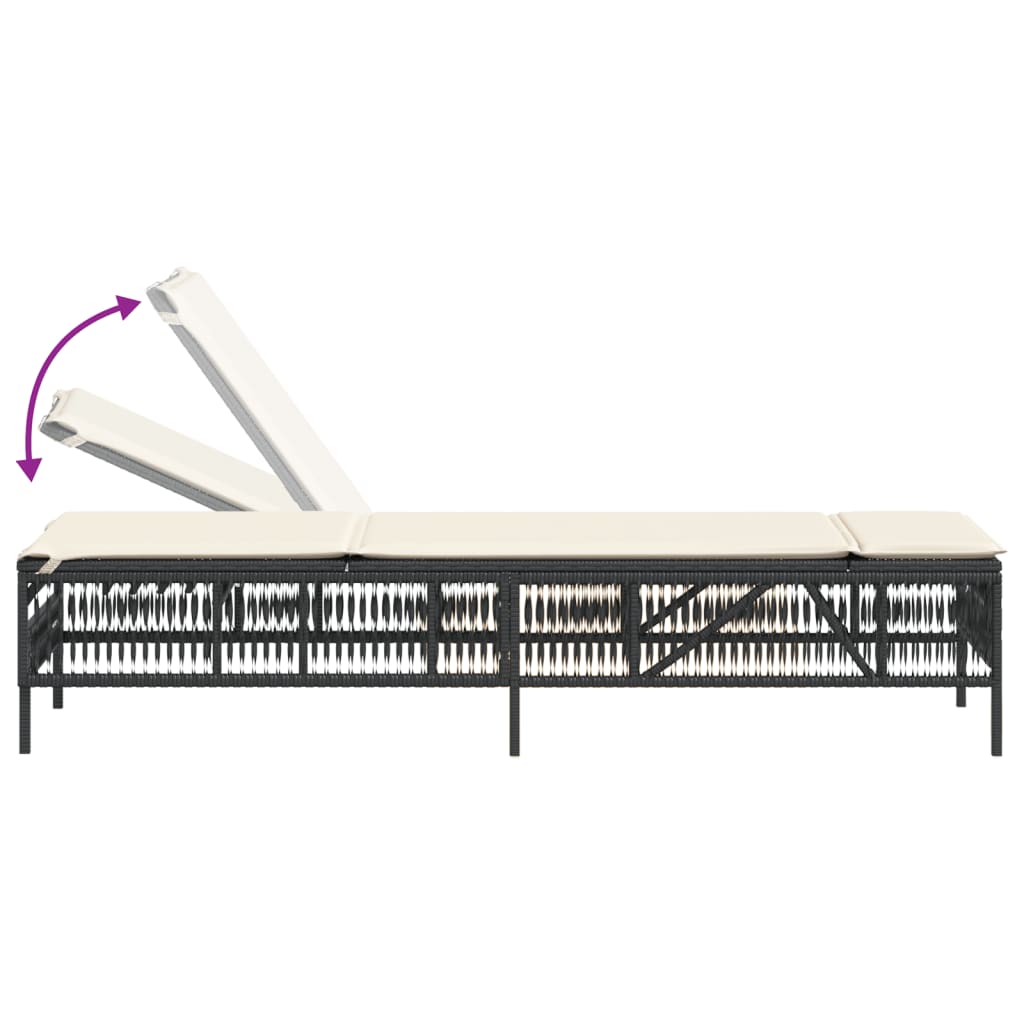 Chaise longue noir nora