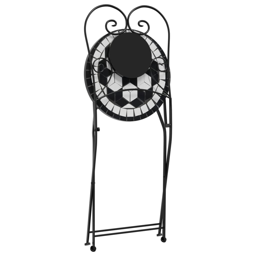 Chaises de bistro noir et blanc en céramique