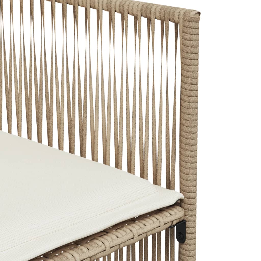 Ensemble à manger de jardin et coussins 7 pcs beige poly rotin