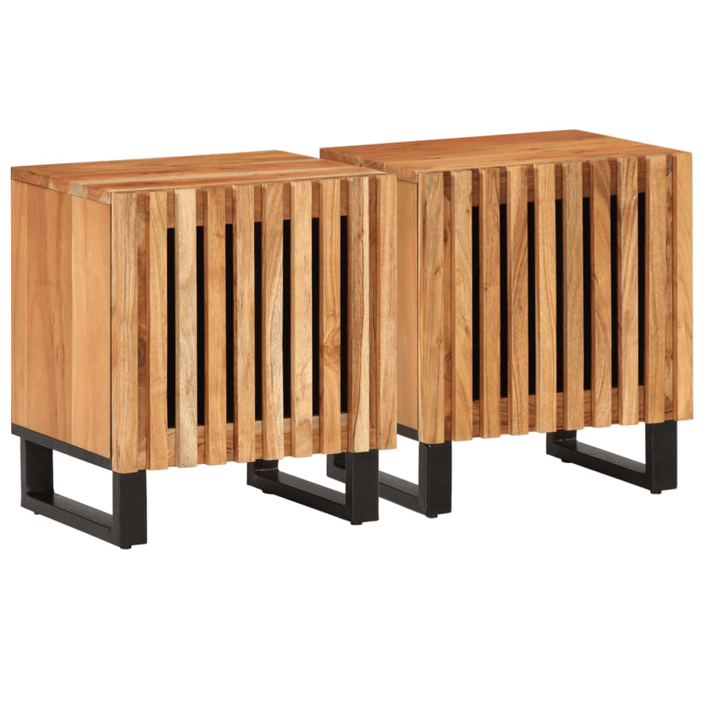 Tables de chevet 2 pcs bois d'acacia
