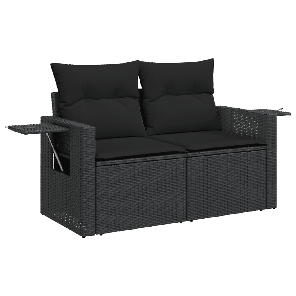 Salon de jardin 5 pcs avec coussins noir