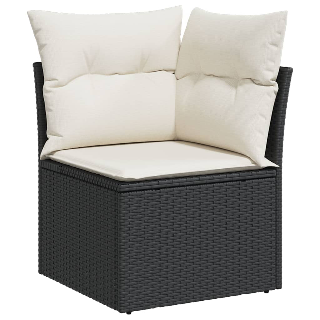 Salon de jardin 7 pcs noir résine tressée