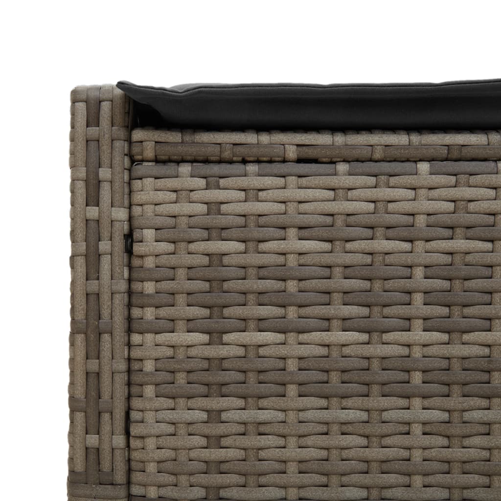 Chaise longue double avec coussins gris résine tressée