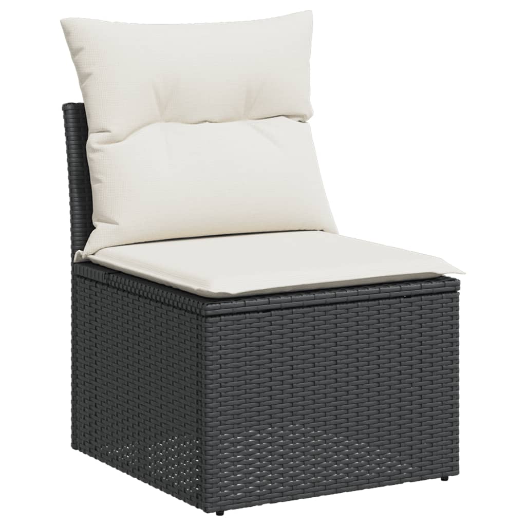 Canapé de jardin 7 pcs noir