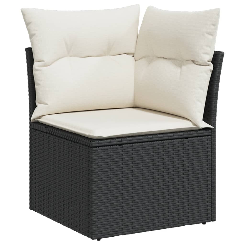 Canapé de jardin 7 pcs noir