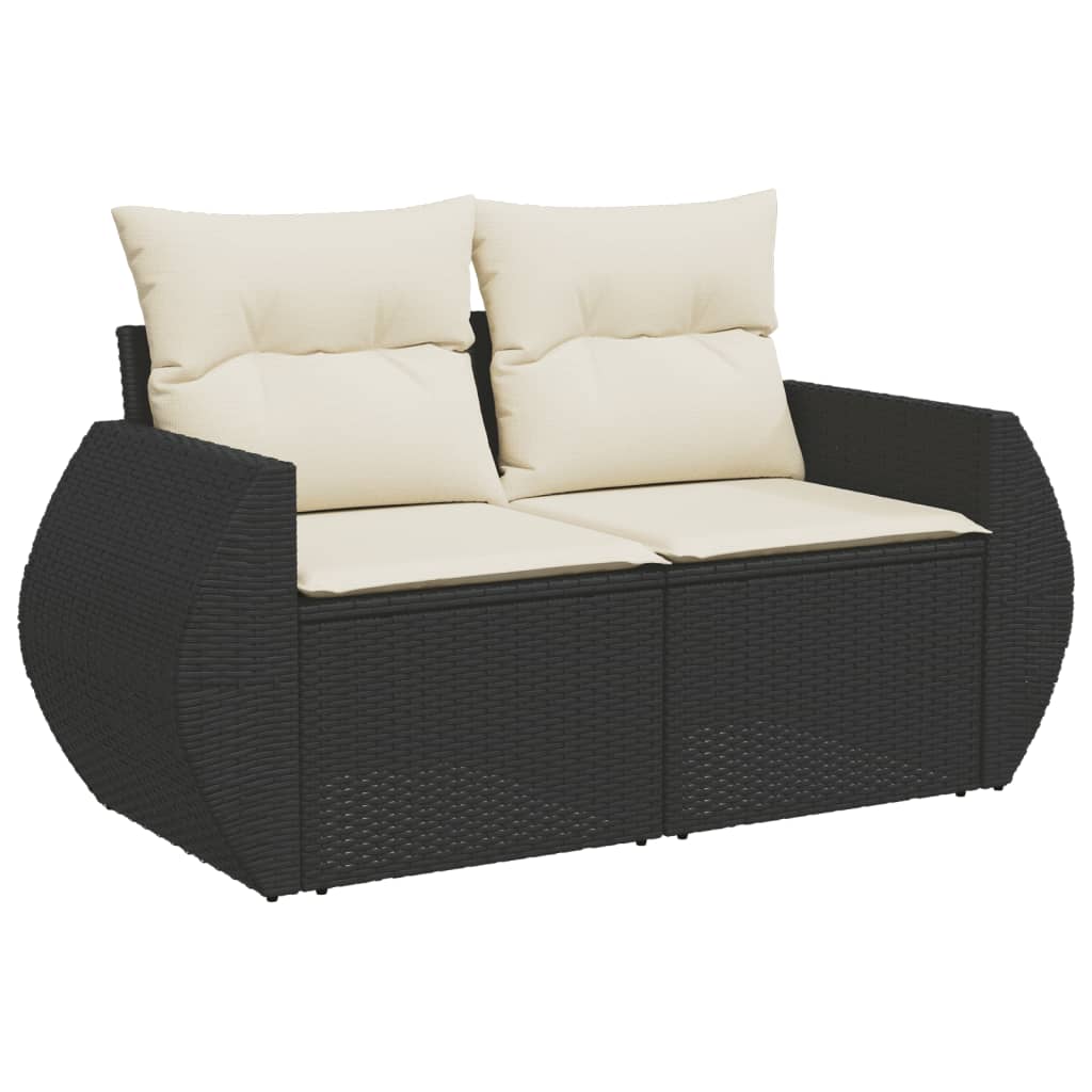 Canapé de jardin 7 pcs noir