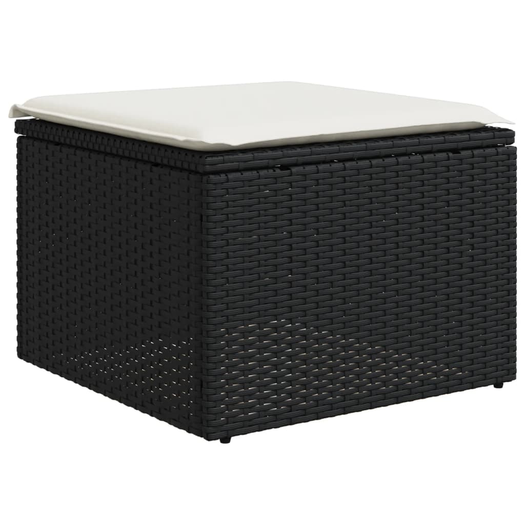 Canapé de jardin 7 pcs noir