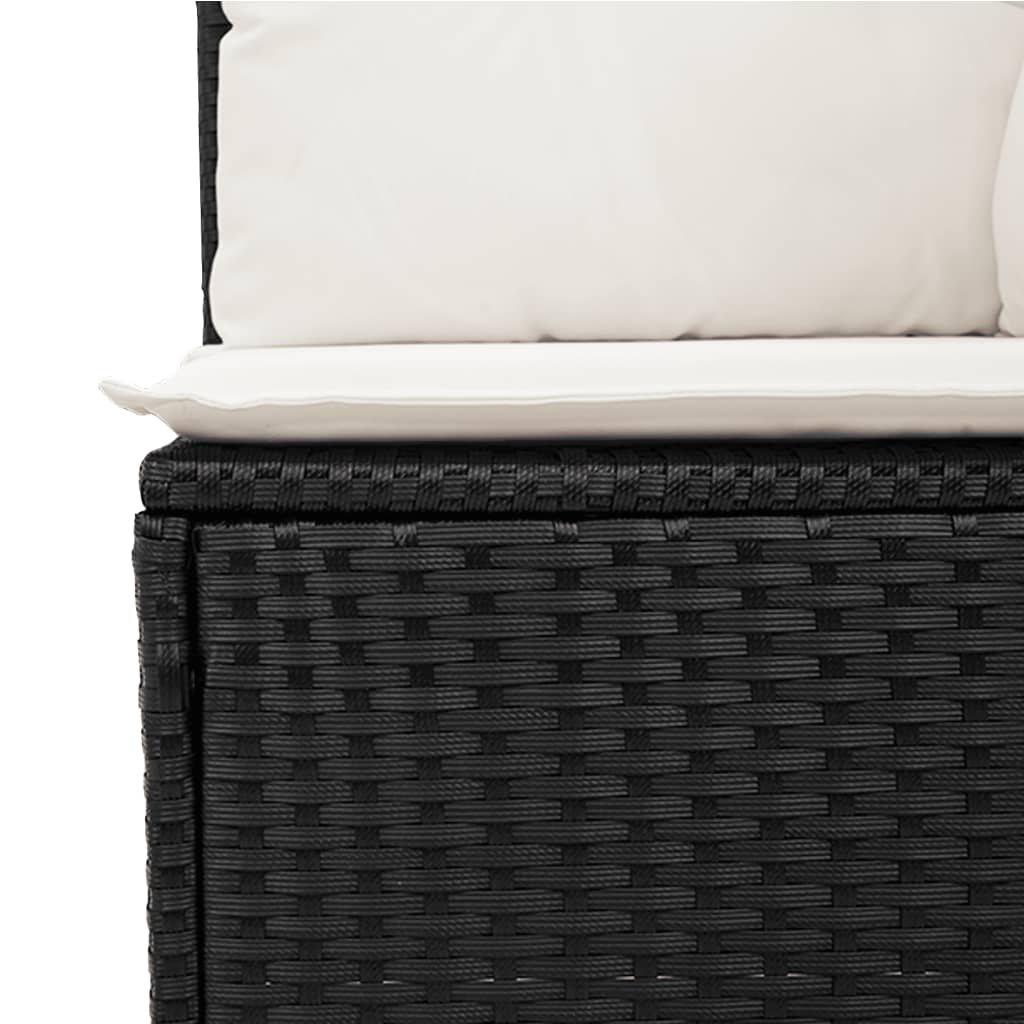 Canapé de jardin 7 pcs noir