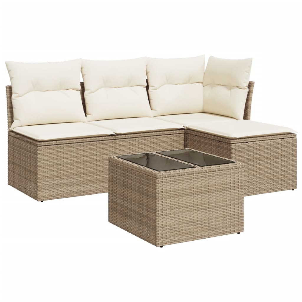 Salon de jardin 5 pcs beige
