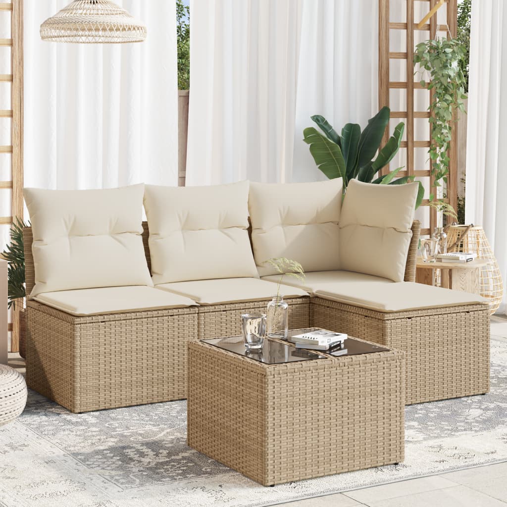 Salon de jardin 5 pcs beige