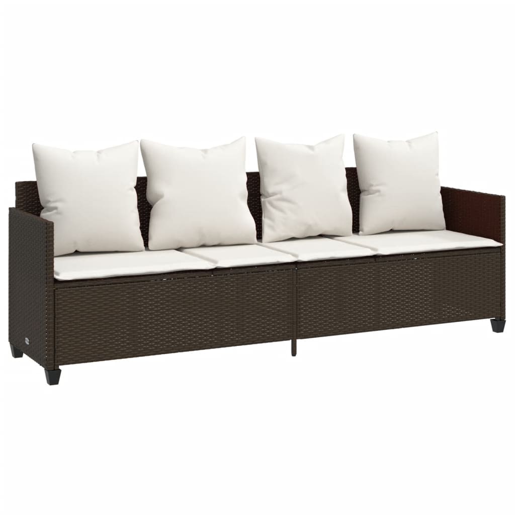 Salon de jardin 5 pcs marron