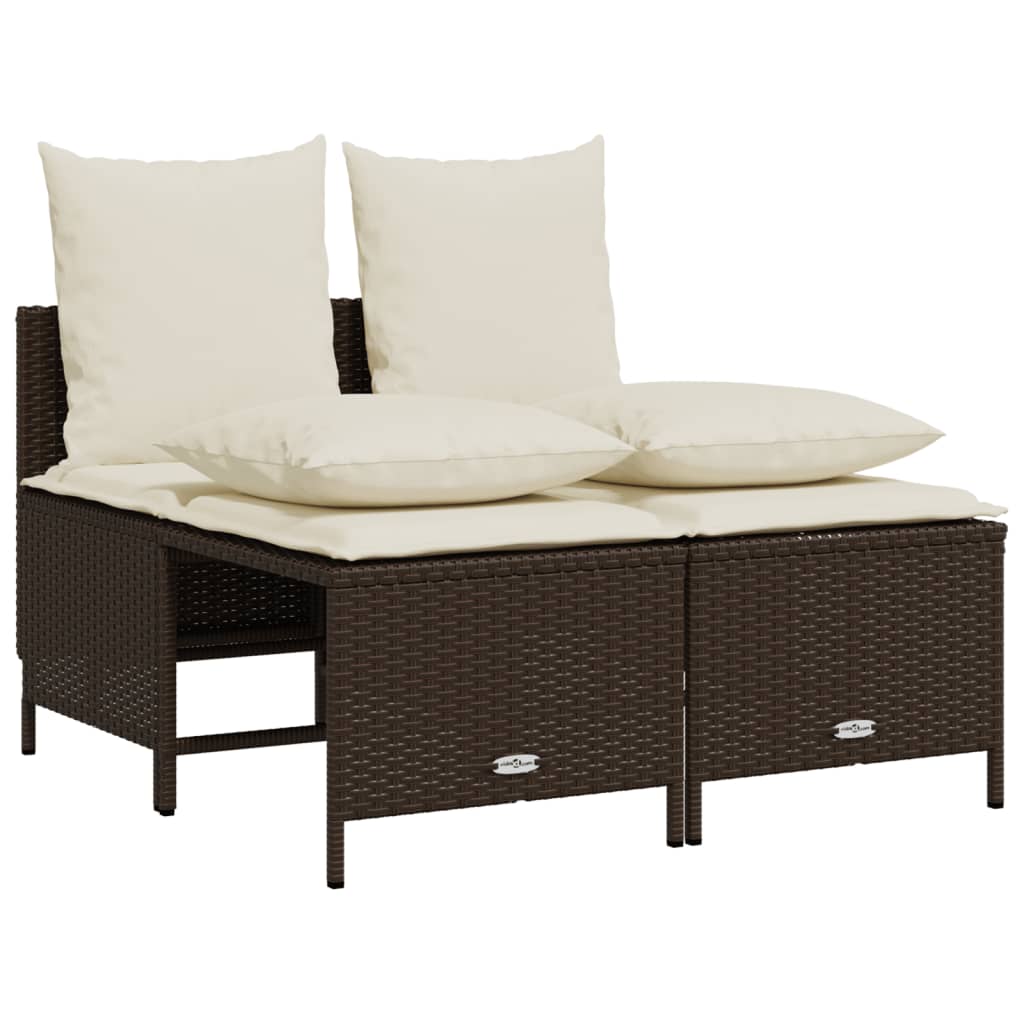 Salon de jardin 5 pcs marron