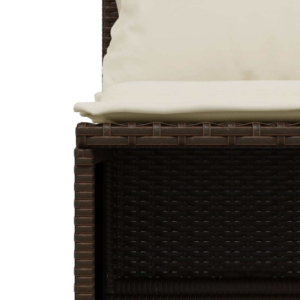 Salon de jardin 5 pcs marron