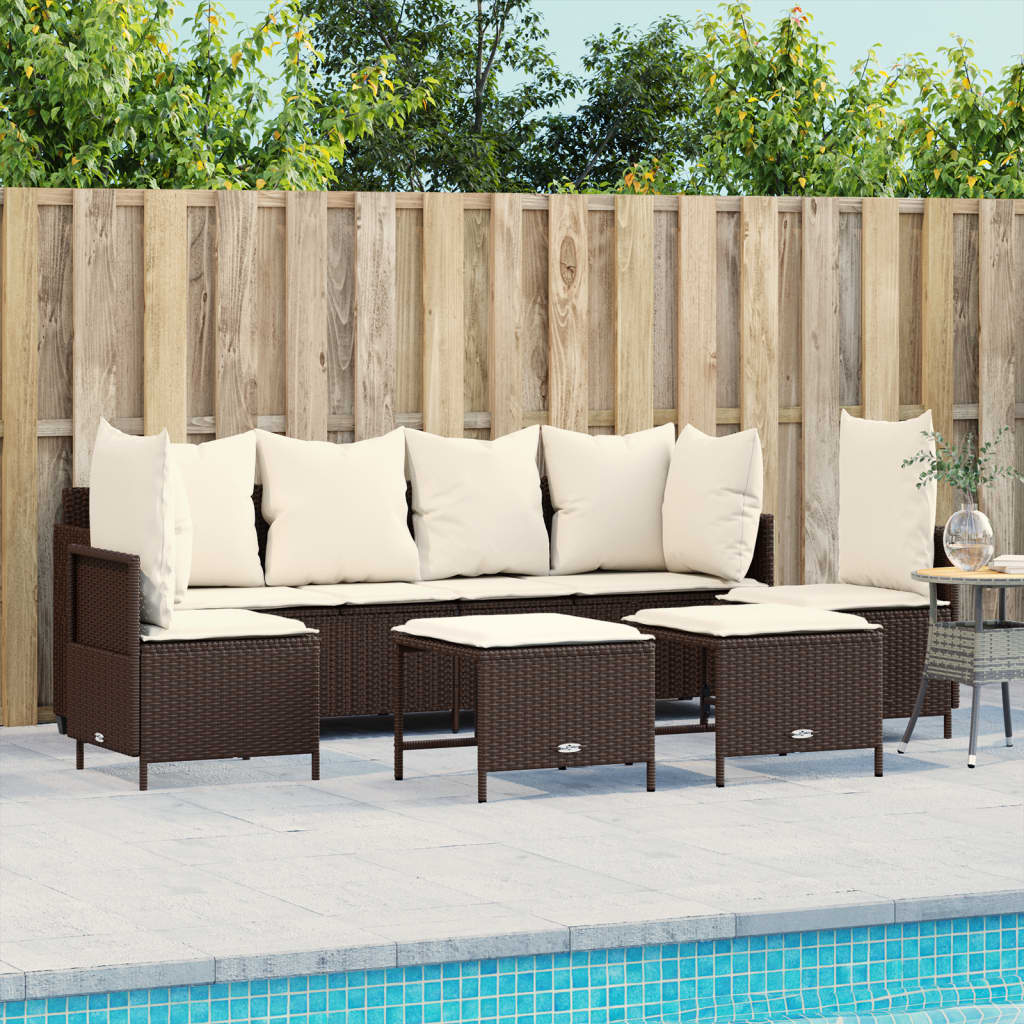 Salon de jardin 5 pcs marron