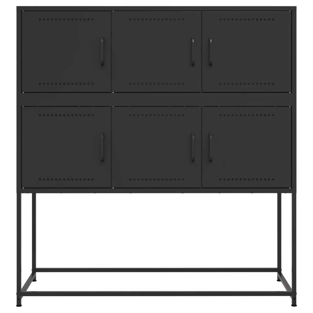 Buffet cassier noir acier
