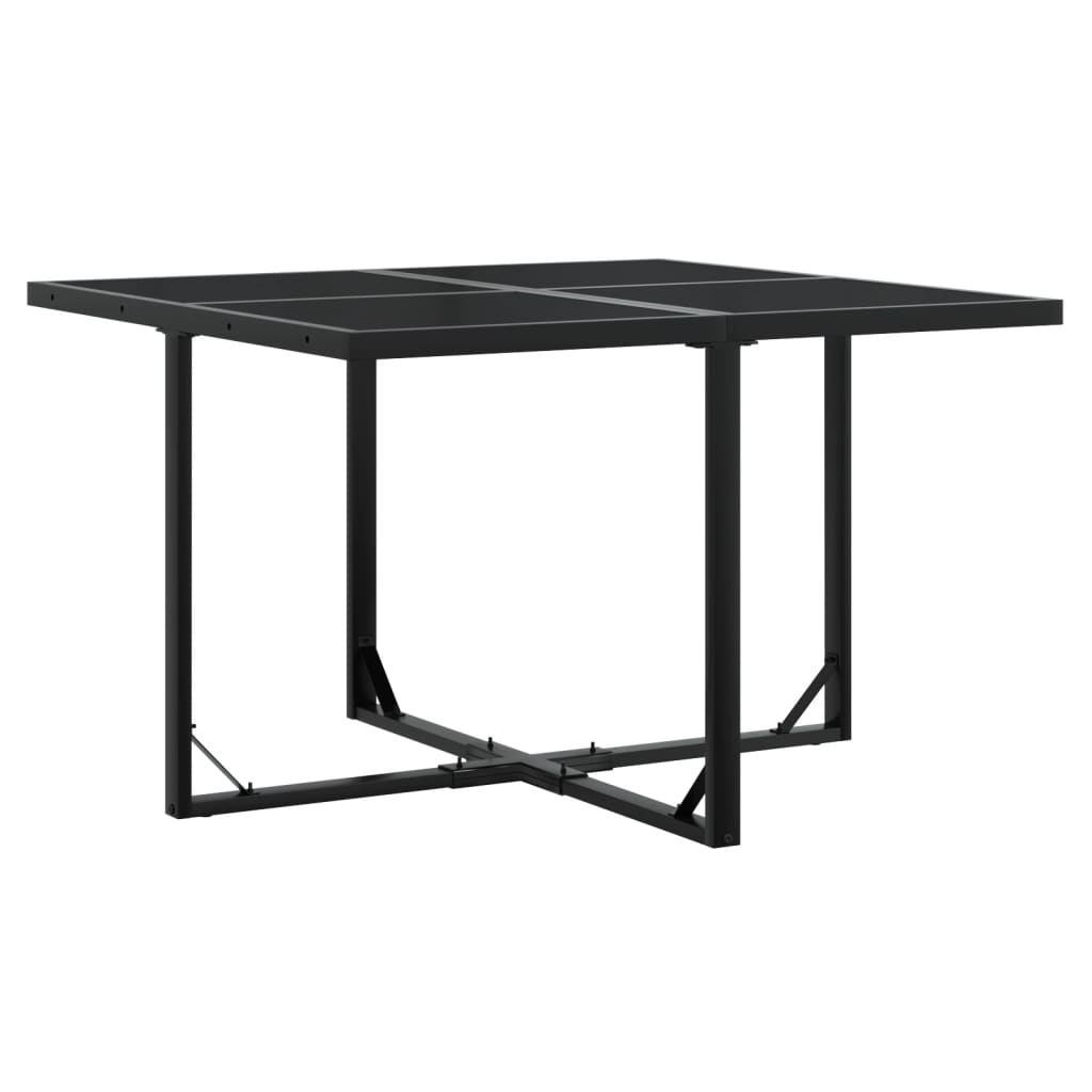 Ensemble à manger de jardin avec coussins 5 pcs noir textilène