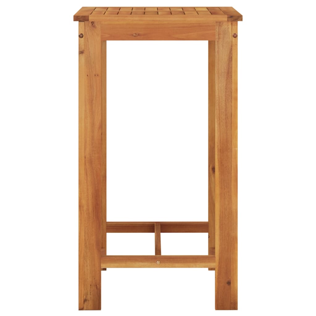 Ensemble de bar de jardin gris en bois acacia et rotin