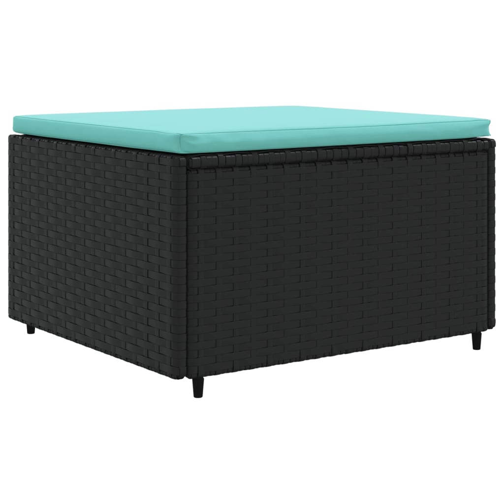 Ensemble 6 pcs Noir/Blue rattan