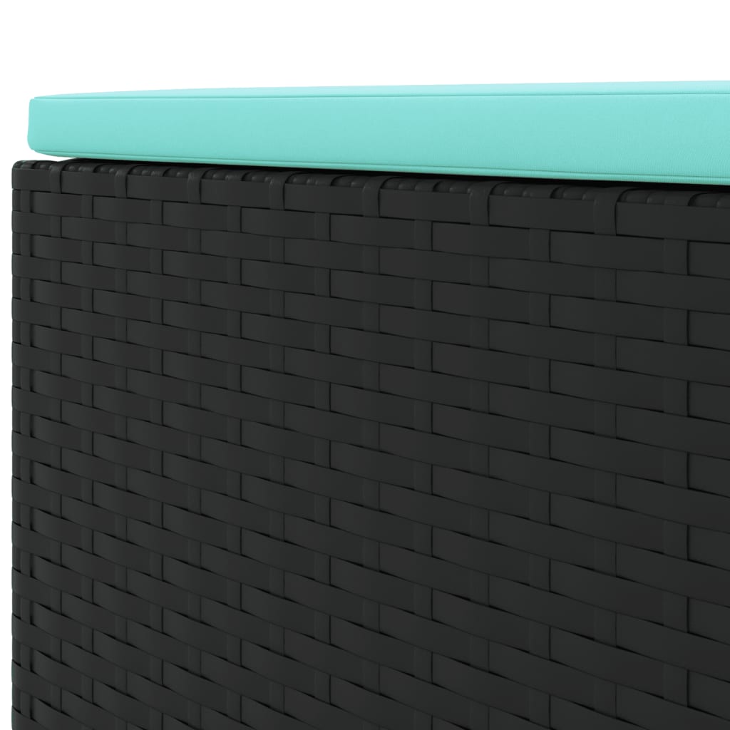 Ensemble 6 pcs Noir/Blue rattan