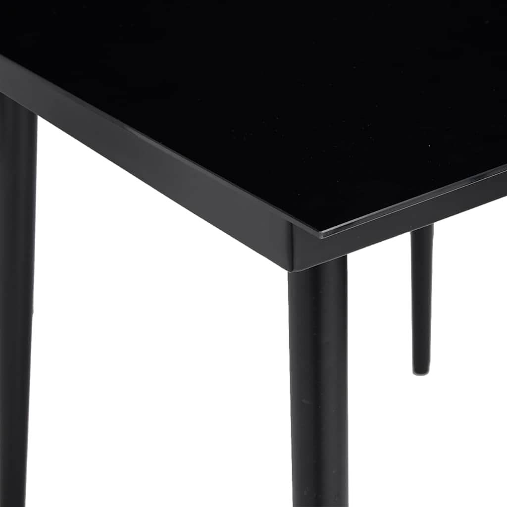 Ensemble à manger de jardin et coussins 5 pcs noir rotin verre