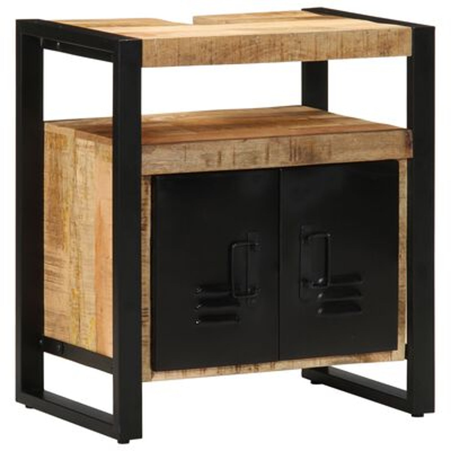 Meuble sous lavabo en bois massif brut