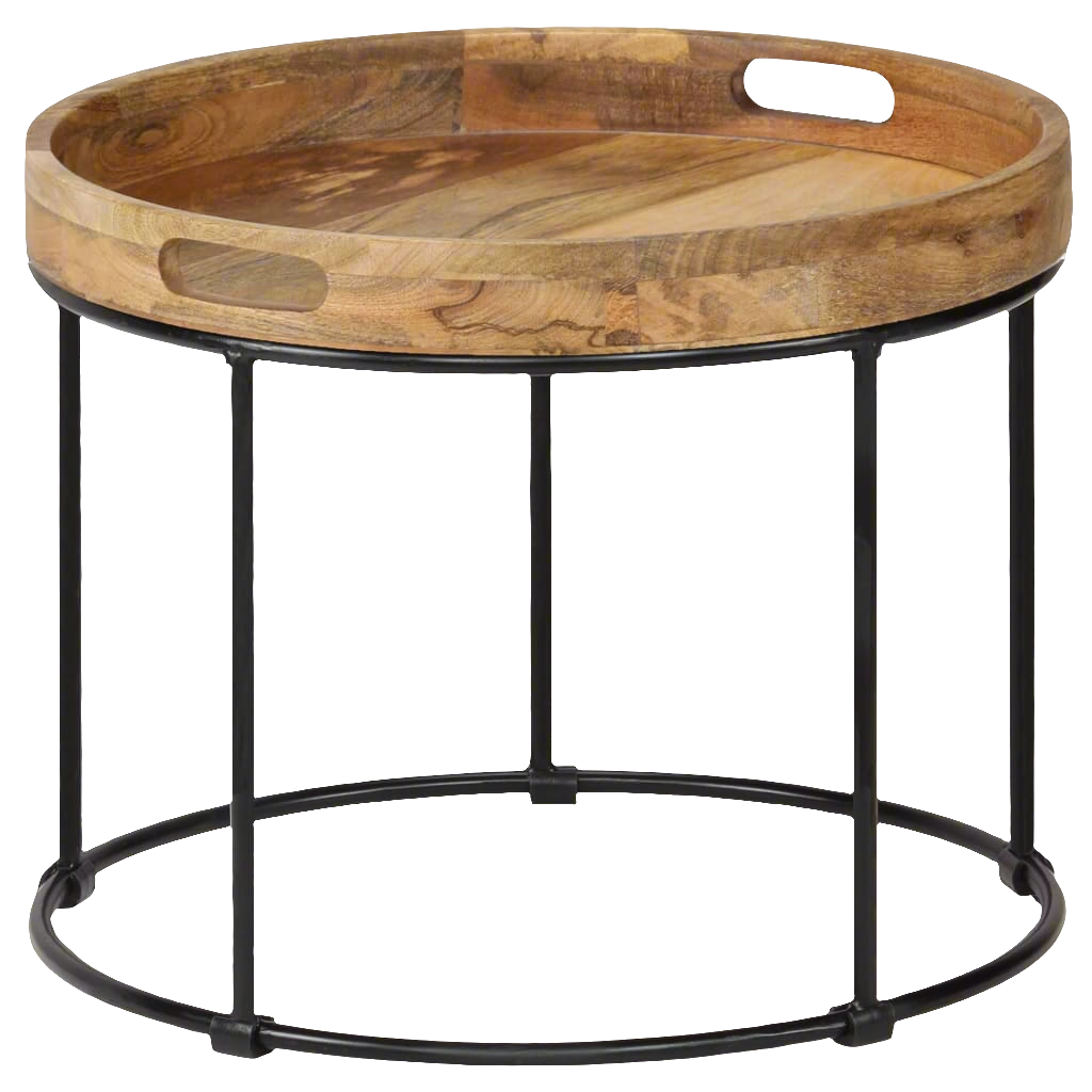 Table basse Bois de manguier massif et acier