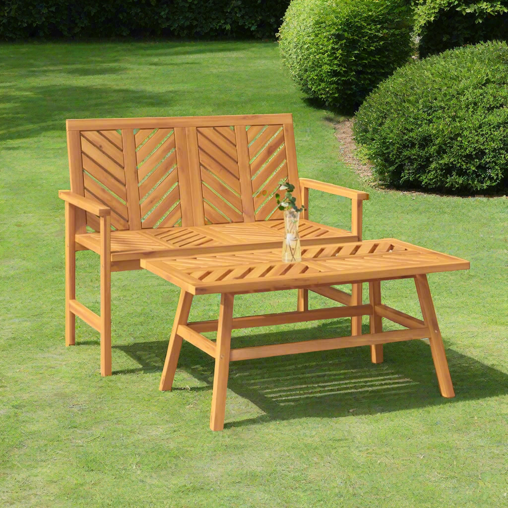 Ensemble de salon de jardin en bois d'acacia