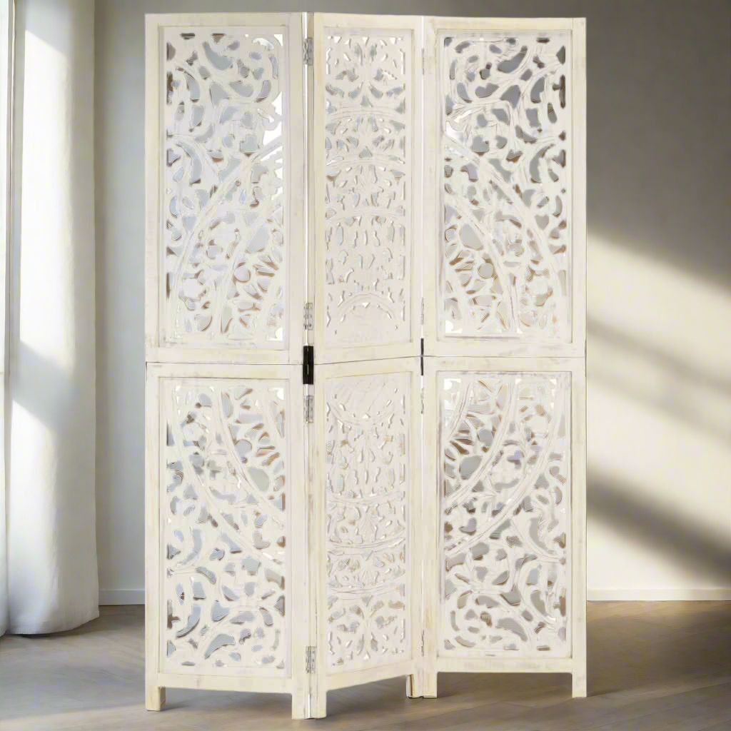 Cloison de séparation Blanc en Bois manguier
