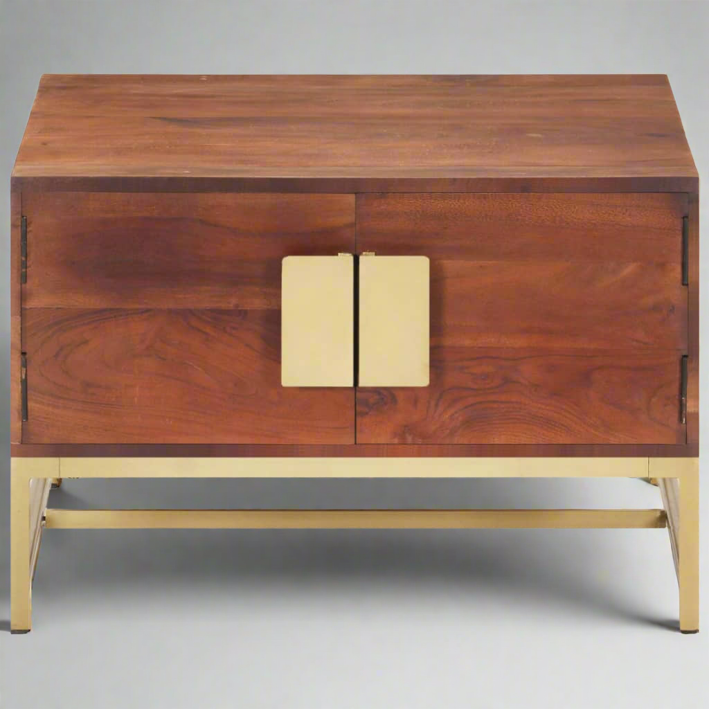Table basse Marron miel en Bois solide d'acacia