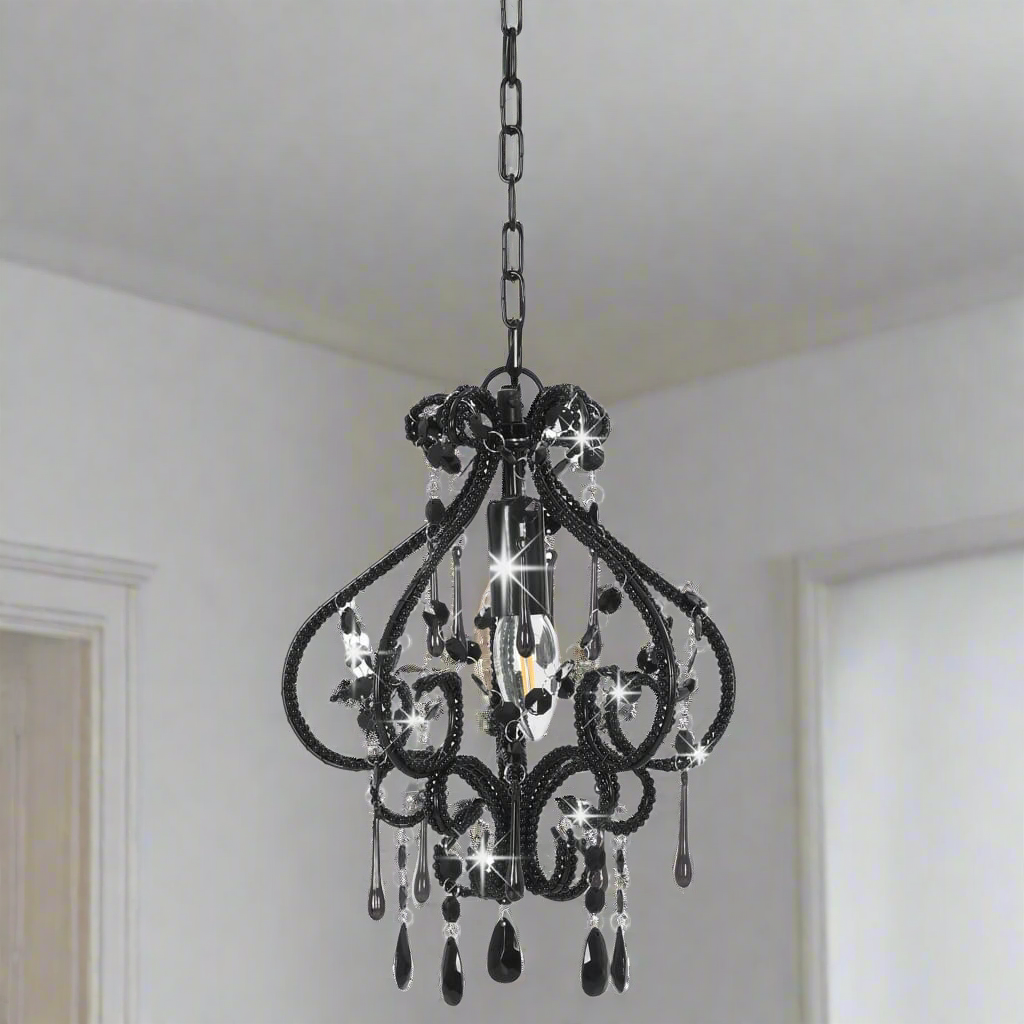 Plafonnier avec perles Noir