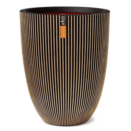 Vase élégant Groove 34x46 cm Noir et doré