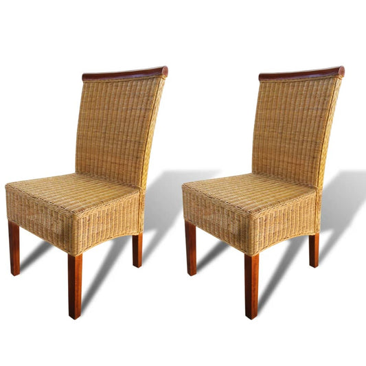Chaises à manger lot de 2  rotin naturel