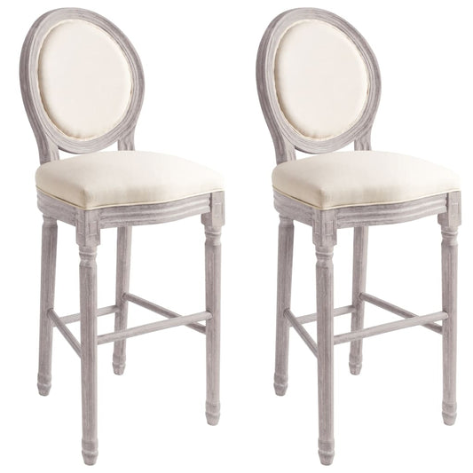 Tabourets de bar blanc lin