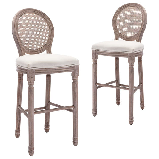 Tabourets de bar blanc lin