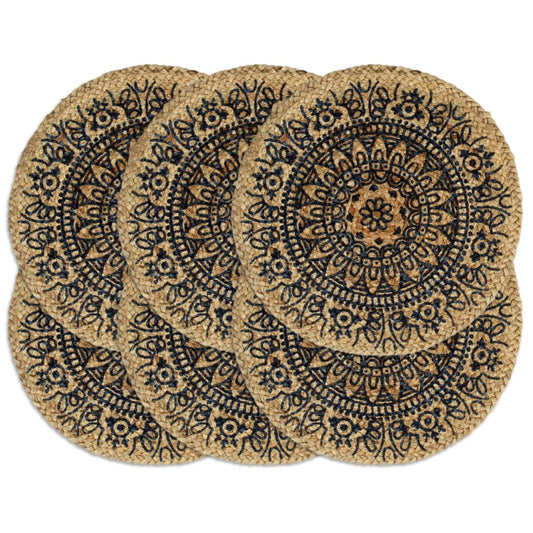 Napperons 6 pcs Bleu foncé