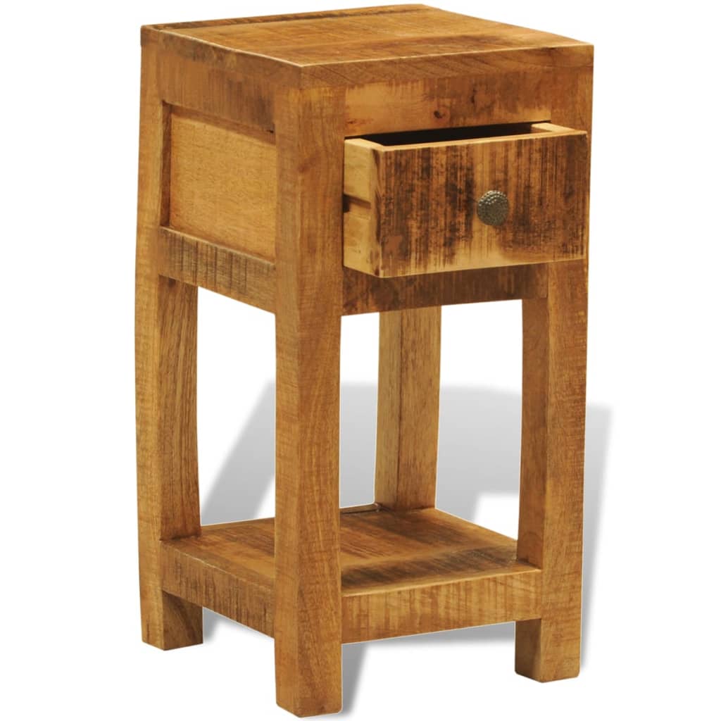 Table de chevet avec 1 tiroir Bois massif de manguier
