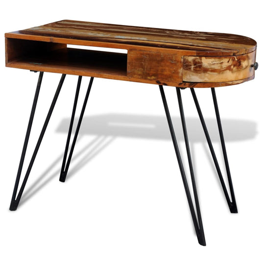 Bureau avec pieds en fer Bois