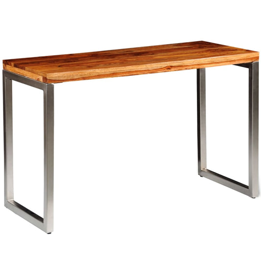 bureau avec pieds en acier bois massif