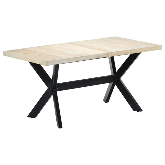 Table à manger Blanc en Bois de manguier massif