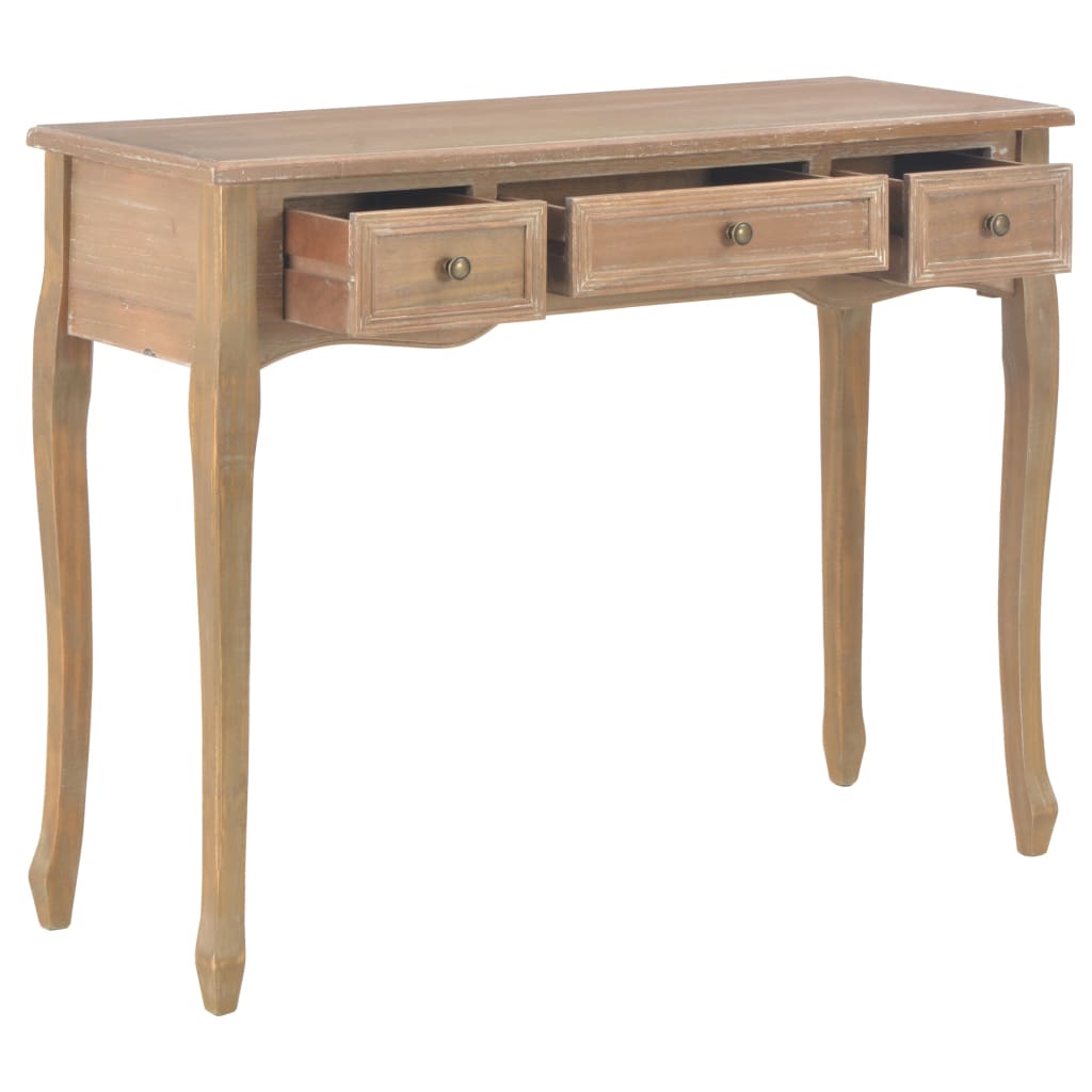 Table de console  avec 3 tiroirs Marron