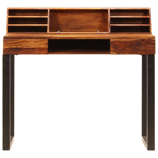 Bureau  Bois solide de Sesham et acier