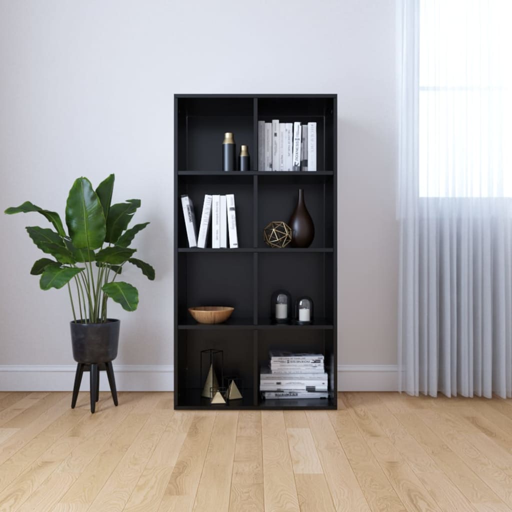 Bibliothèque/Buffet Noir en Bois d'ingénierie