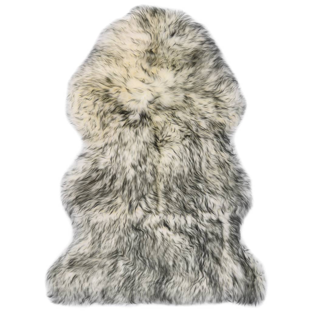 Tapis en peau de mouton  Mélange de gris