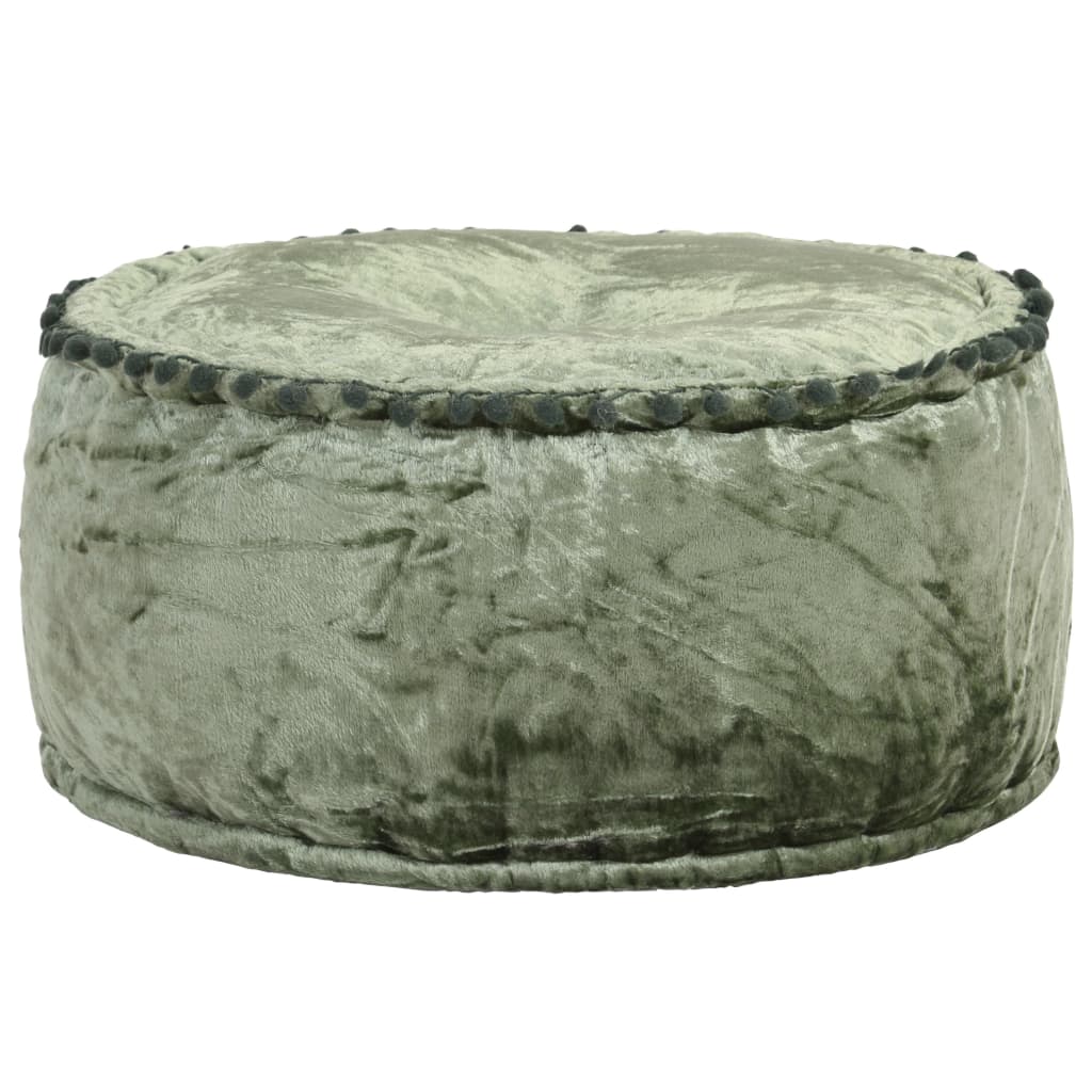 Pouf Rond Velours Vert