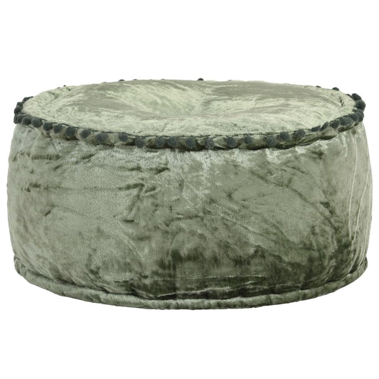 Pouf Rond Velours Vert