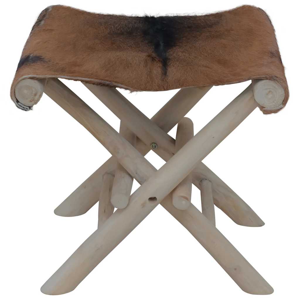 Tabouret pliable Cuir véritable
