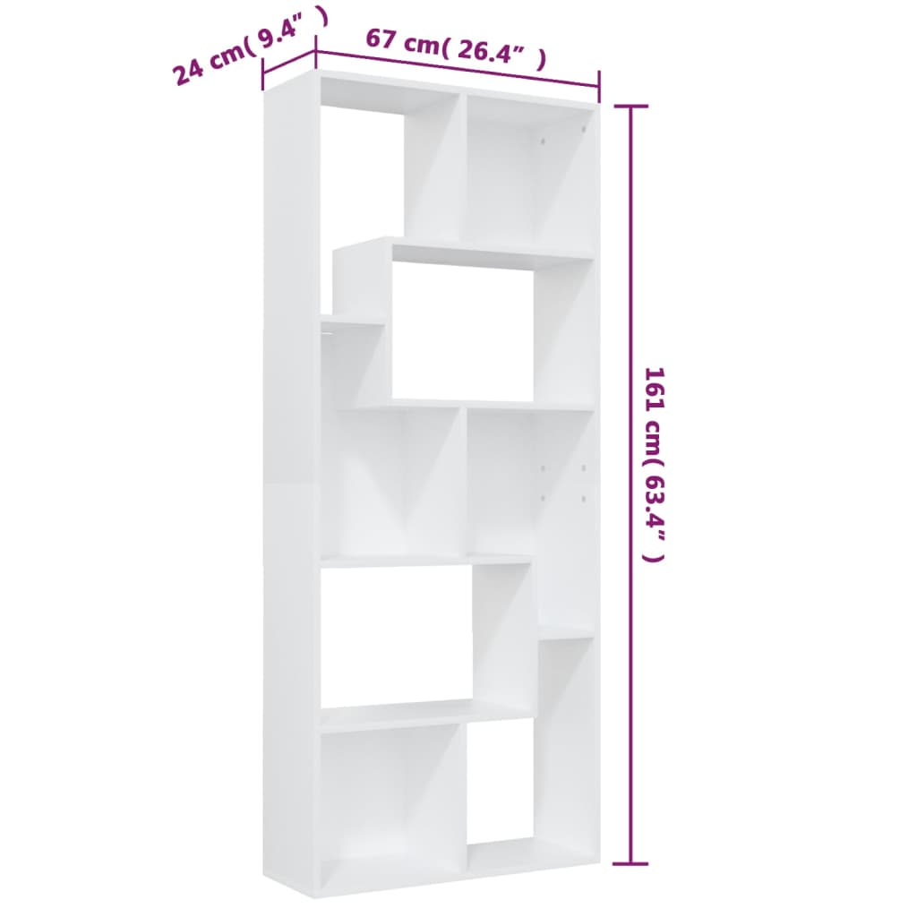 Bibliothèque Blanc en Bois d'ingénierie